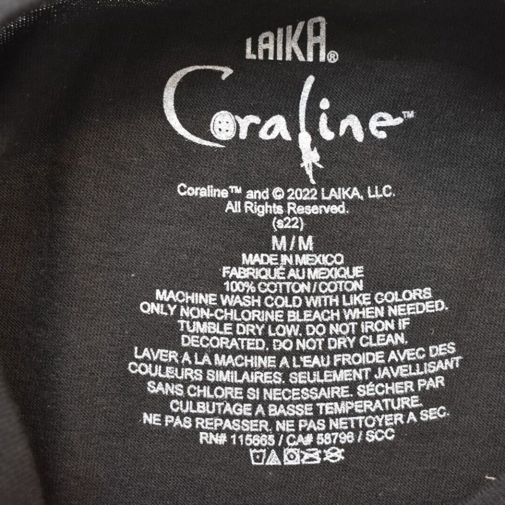 Coraline Womens Creeping Shadow Behind Coraline Black Shirt New - Picture 5 of 5